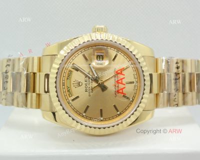 AAA Grade Fake Rolex Day Date 36mm Watch All Gold President watch